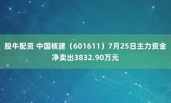 股牛配资 中国核建（601611）7月25日主力资金净卖出3832.90万元